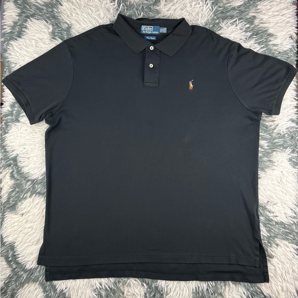 Polo Ralph Lauren Mens Black Casual Polo T-Shirt Size XXL Pima Interlock